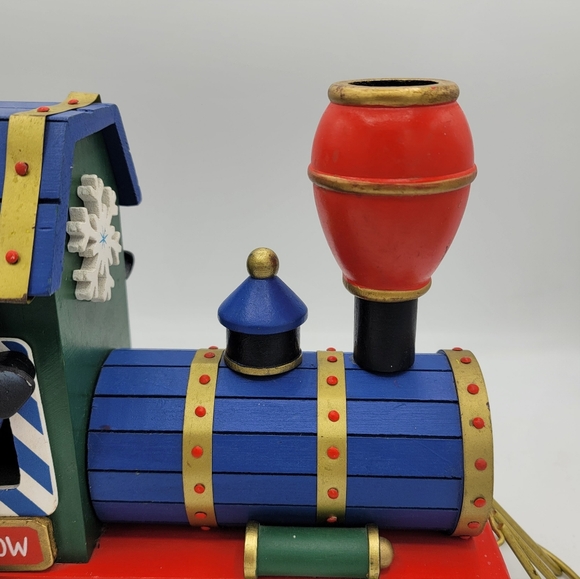 Rustic Wooden Christmas Train Snowman Locomotive Folk Art Holiday Decor 1990s - Picture 6 of 16